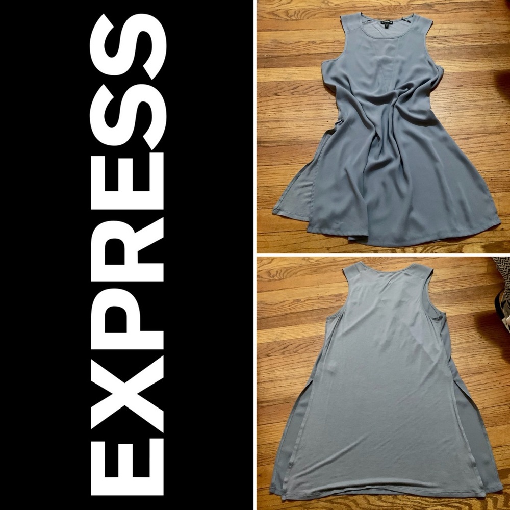 Grey Mixed Fabric Sleeveless Top from Express